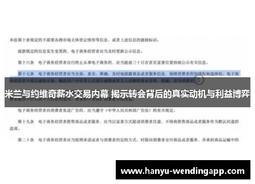 米兰与约维奇薪水交易内幕 揭示转会背后的真实动机与利益博弈